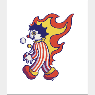 Flame Clown Posters and Art
